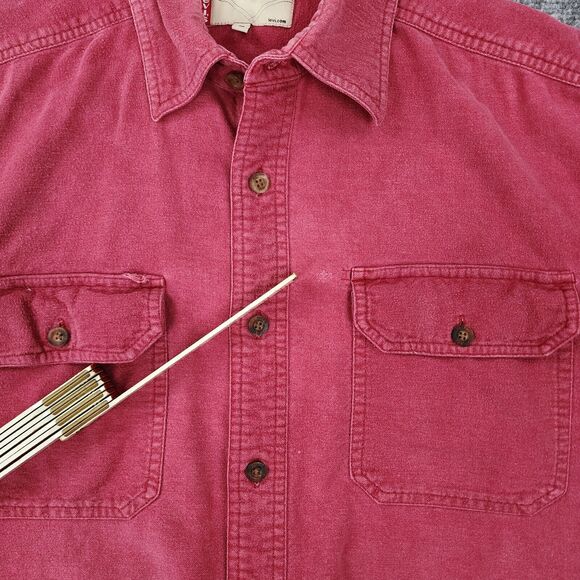 Levis Shirt Mens Medium Red Chamois Workshirt Long Sleeve Button Up Chore Casual - Picture 13 of 16